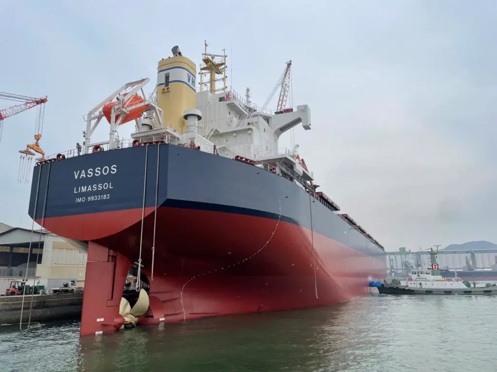 MV Vassos at the shipyard
