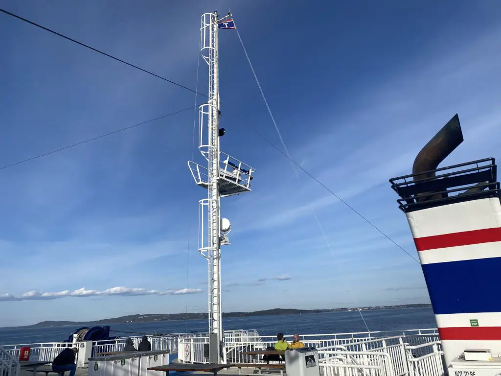 The mast on passenger ferry
